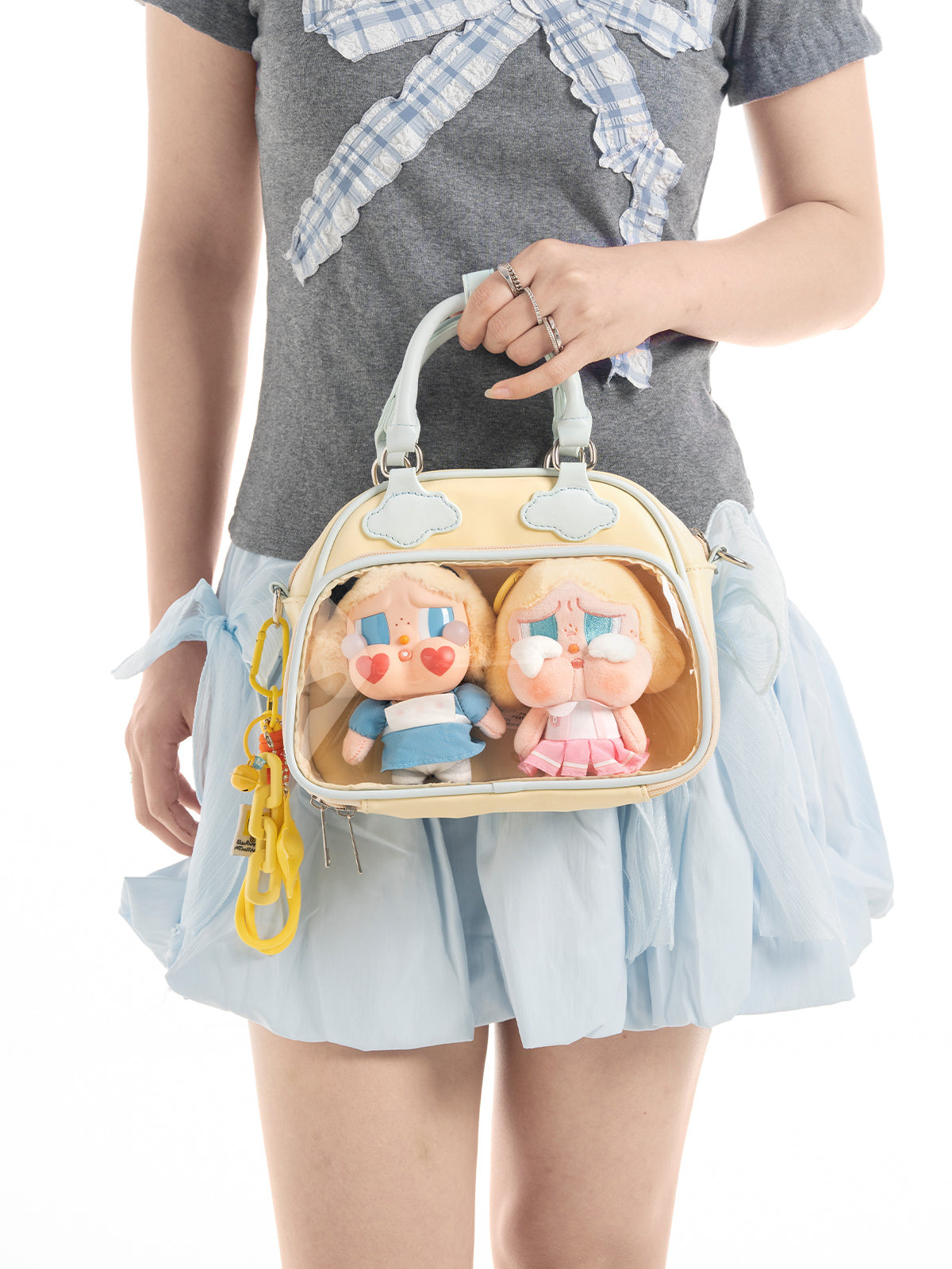 Plushies Companion Bag with Clear Display – 4-Way Convertible Square Backpack
