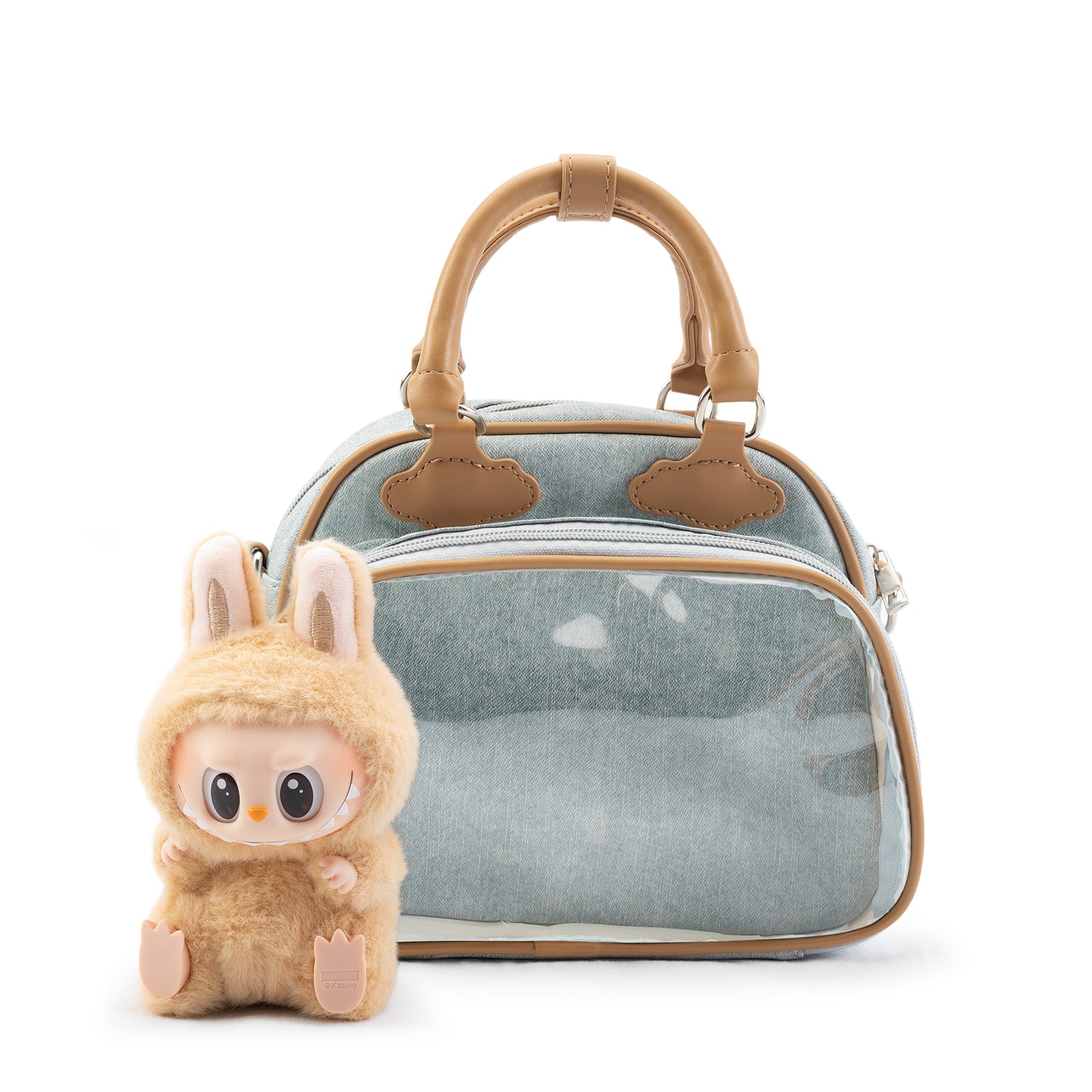 Plushies Companion Bag with Clear Display – 4-Way Convertible Square Backpack