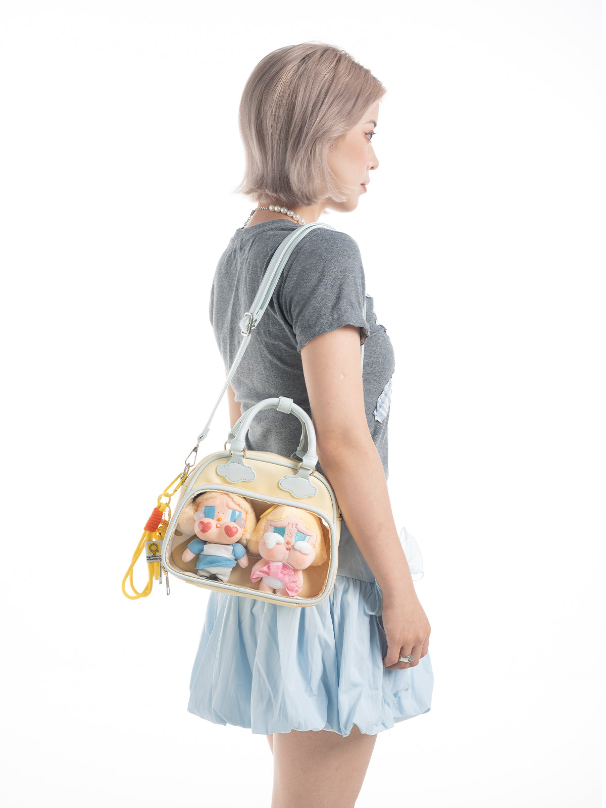 Plushies Companion Bag with Clear Display – 4-Way Convertible Square Backpack