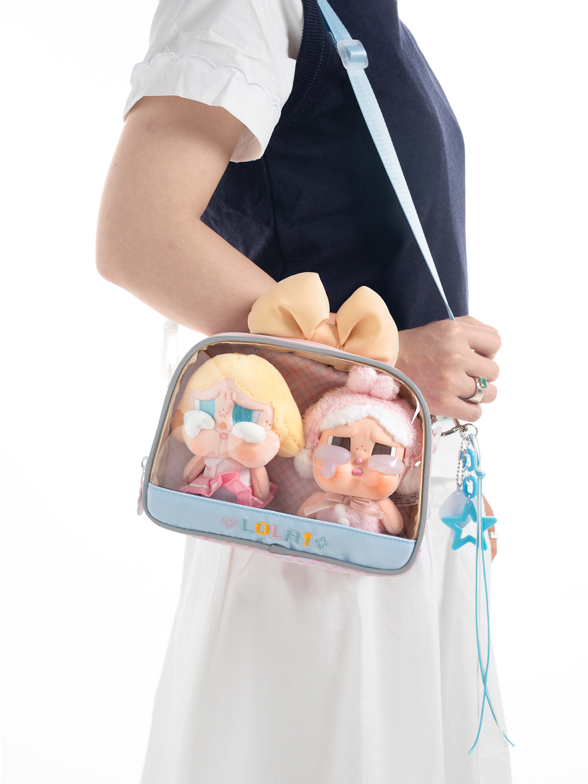 Compact Plushies Bag with Clear Display – Convertible for Backpack, Shoulder & Crossbody Carry
