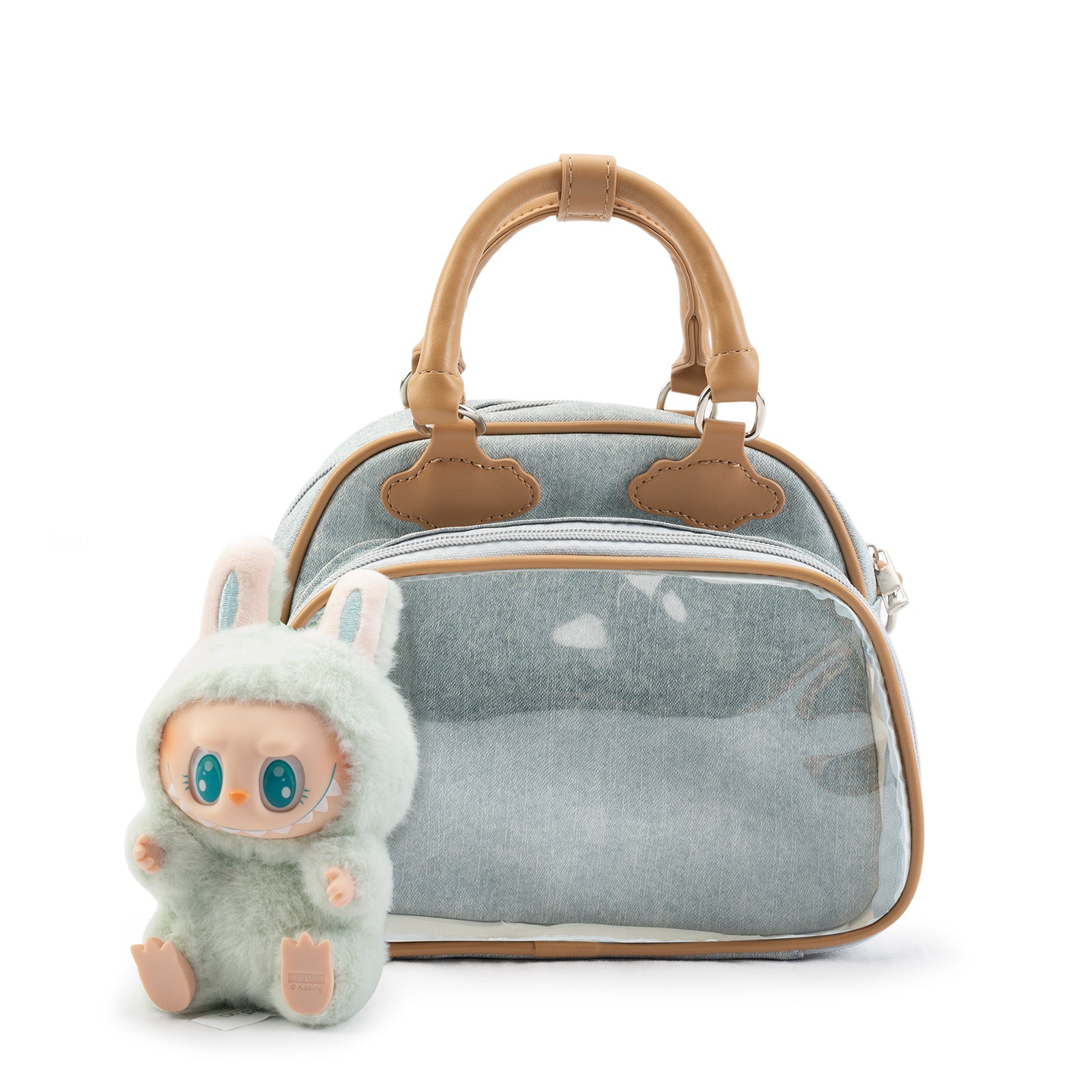 Plushies Companion Bag with Clear Display – 4-Way Convertible Square Backpack
