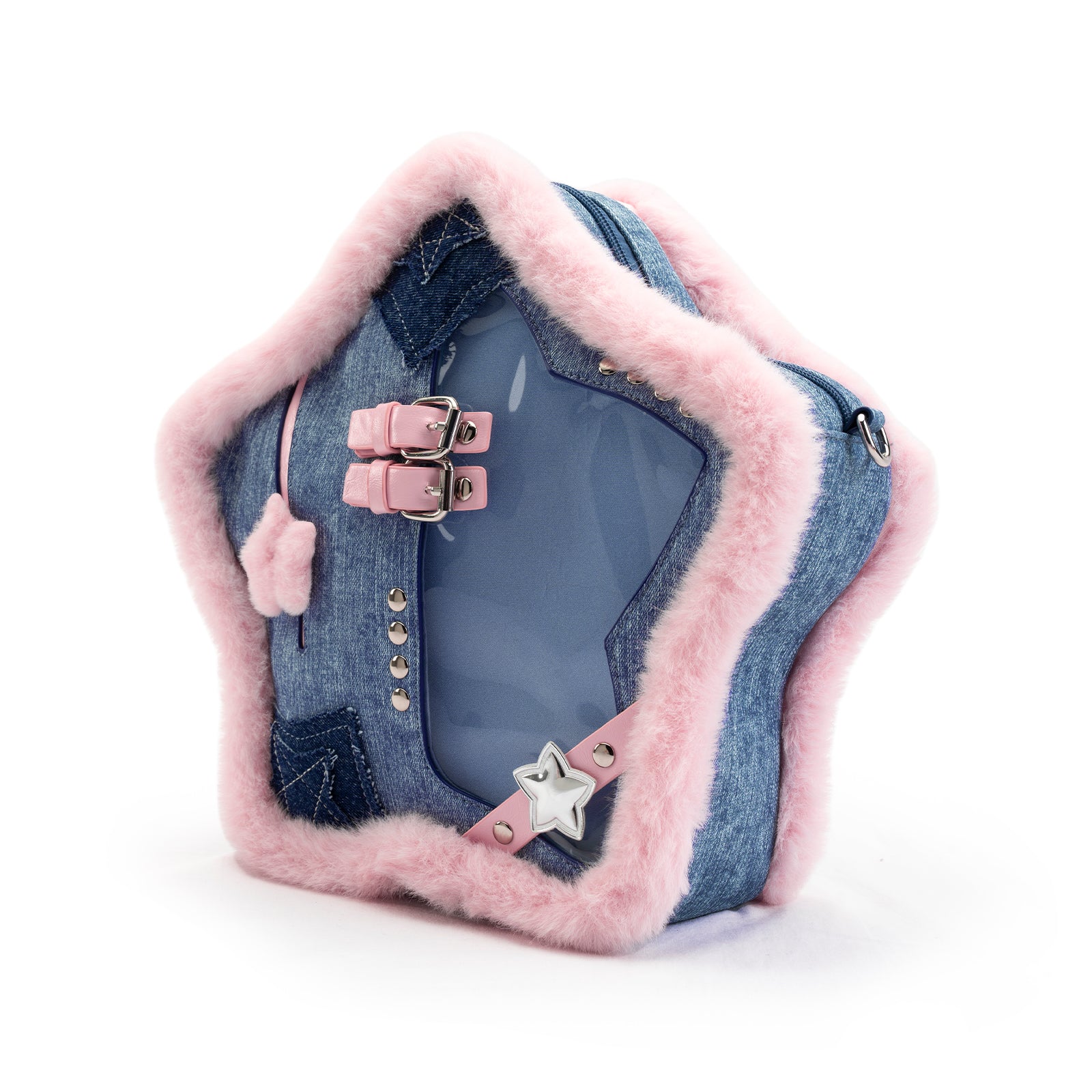 Plushies Companion Bag with Clear Display – Convertible for Backpack, Shoulder & Crossbody Carry, Plush Star Bag