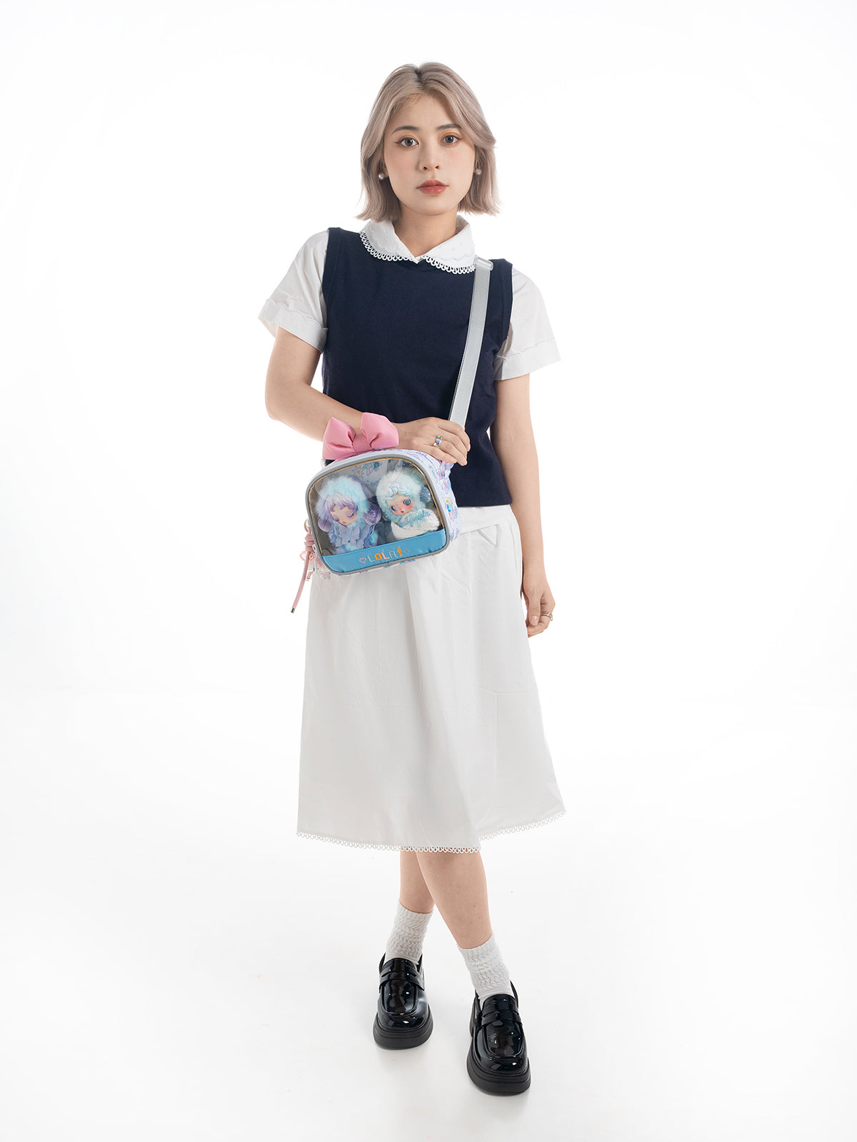 Compact Plushies Bag with Clear Display – Convertible for Backpack, Shoulder & Crossbody Carry