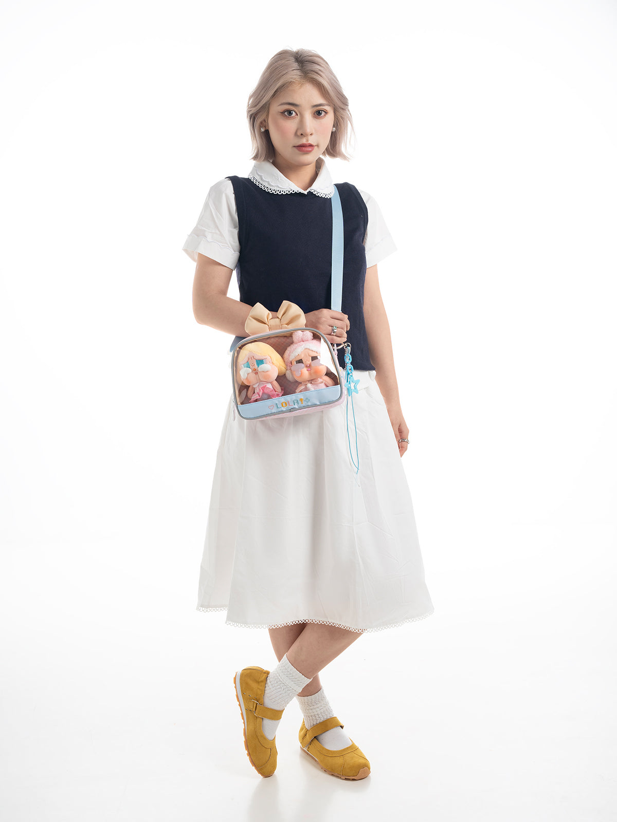 Compact Plushies Bag with Clear Display – Convertible for Backpack, Shoulder & Crossbody Carry