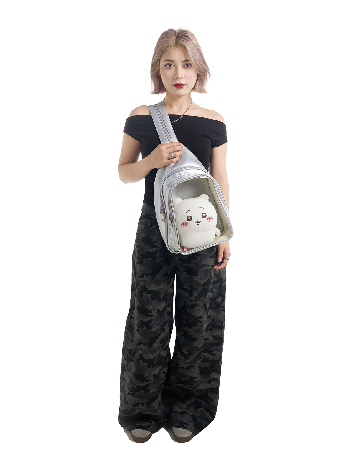 Large Plushies Companion Bag with Clear Display – Convertible for Backpack, Crossbody & Shoulder Carry