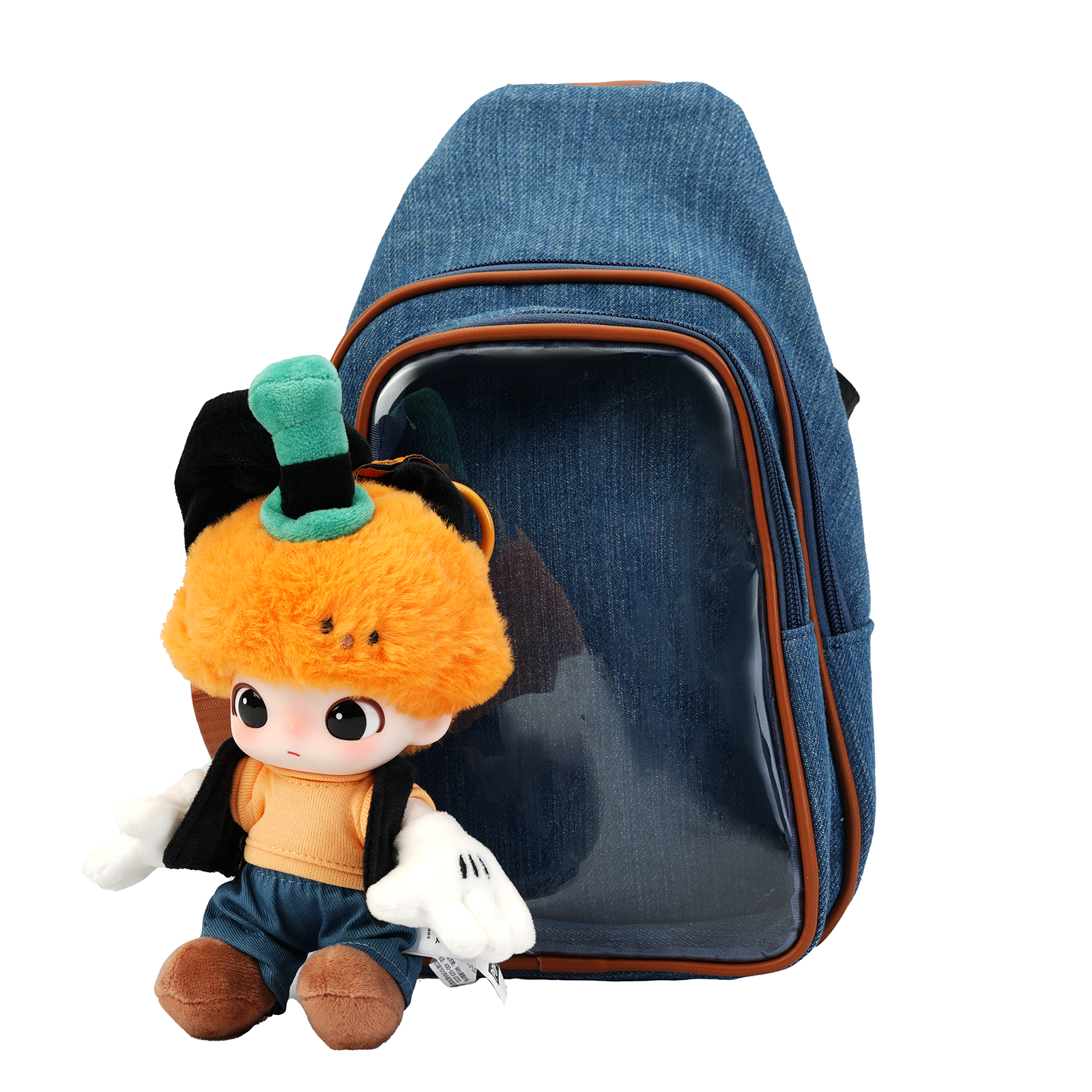 Plushies Companion Bag with Clear Display – Convertible for Crossbody & Shoulder Carry