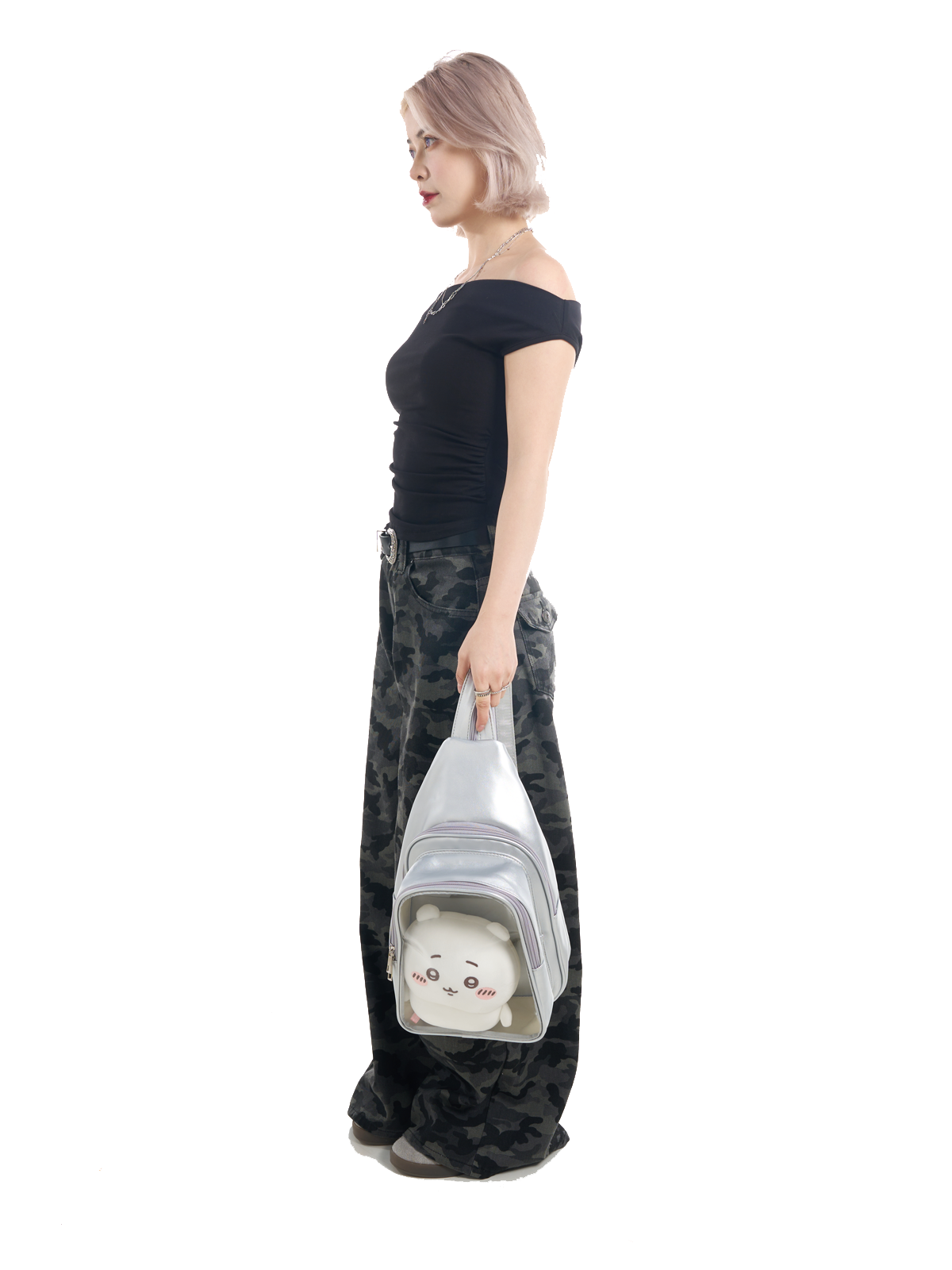 Large Plushies Companion Bag with Clear Display – Convertible for Backpack, Crossbody & Shoulder Carry