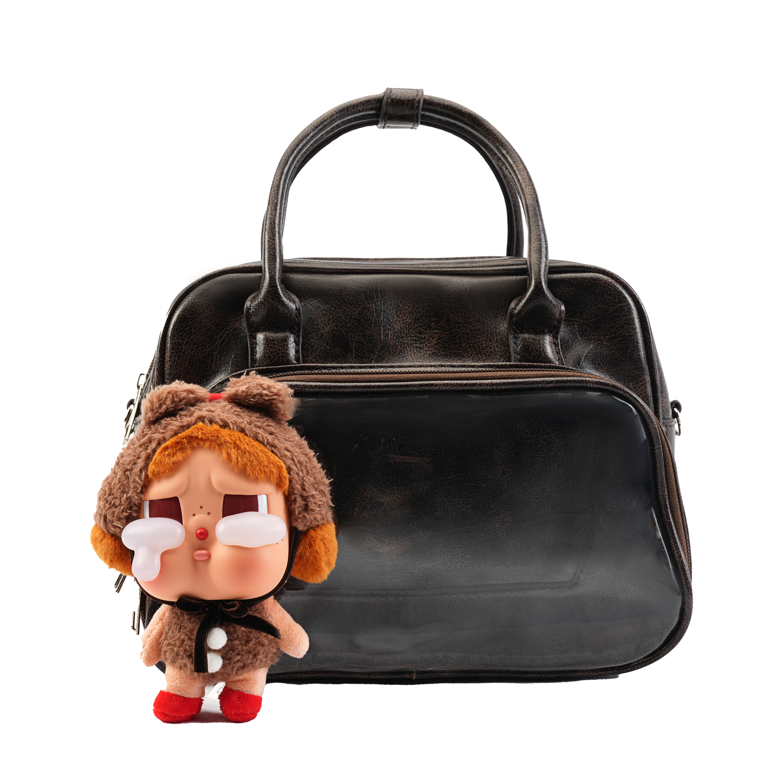 Plushies Companion Bag with Clear Display – 4-Way Convertible Square Backpack