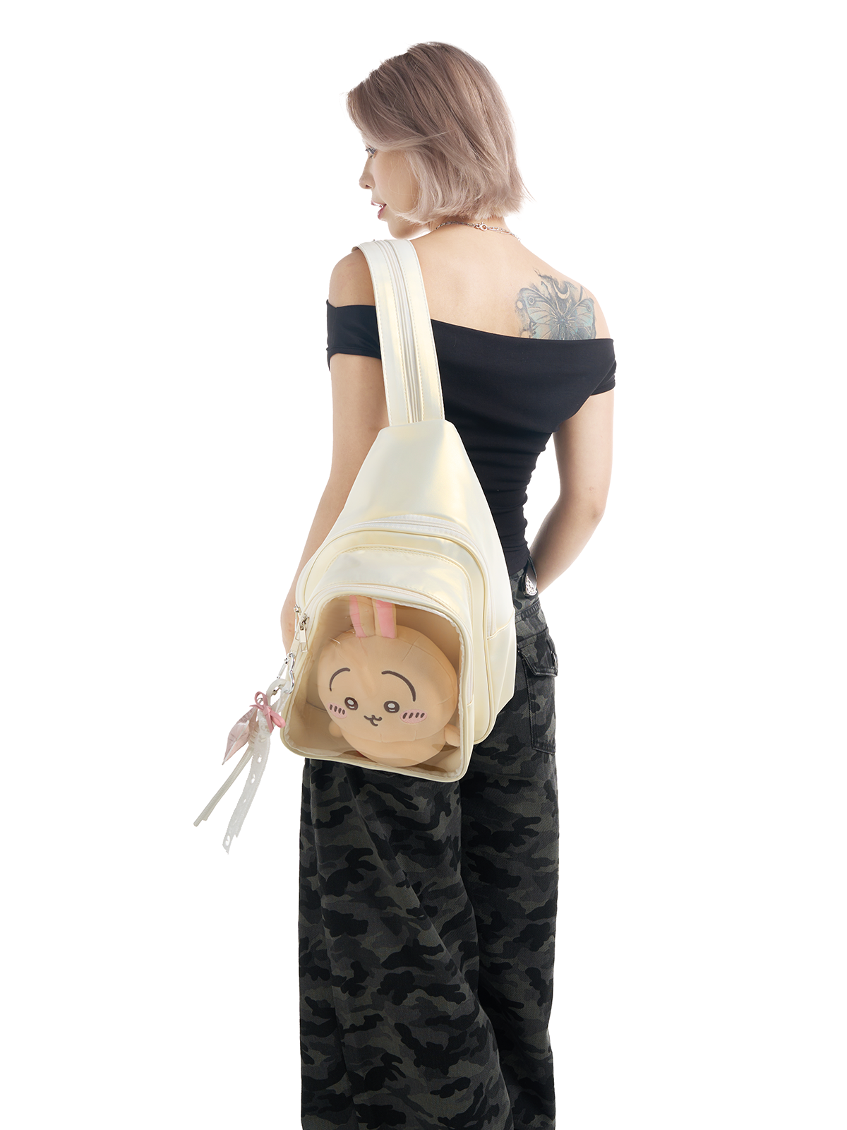 Large Plushies Companion Bag with Clear Display – Convertible for Backpack, Crossbody & Shoulder Carry