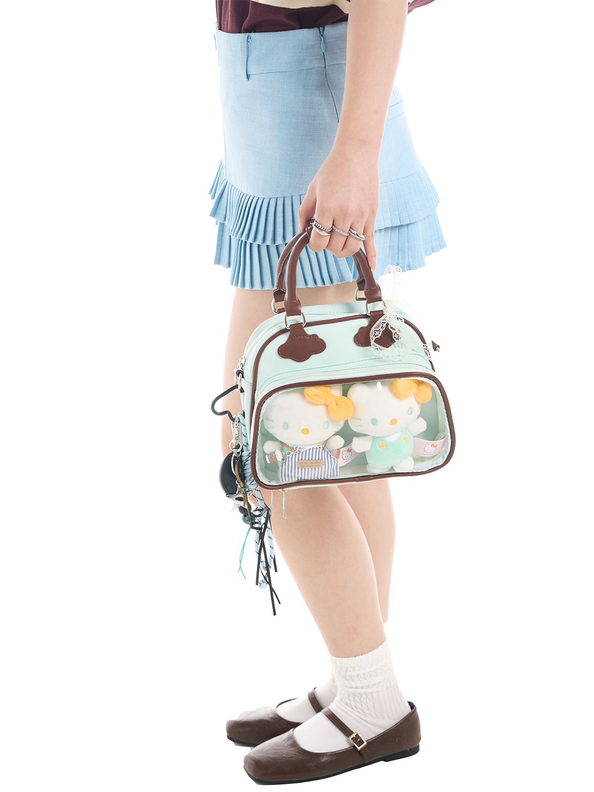 Plushies Companion Bag with Clear Display – 4-Way Convertible Square Backpack