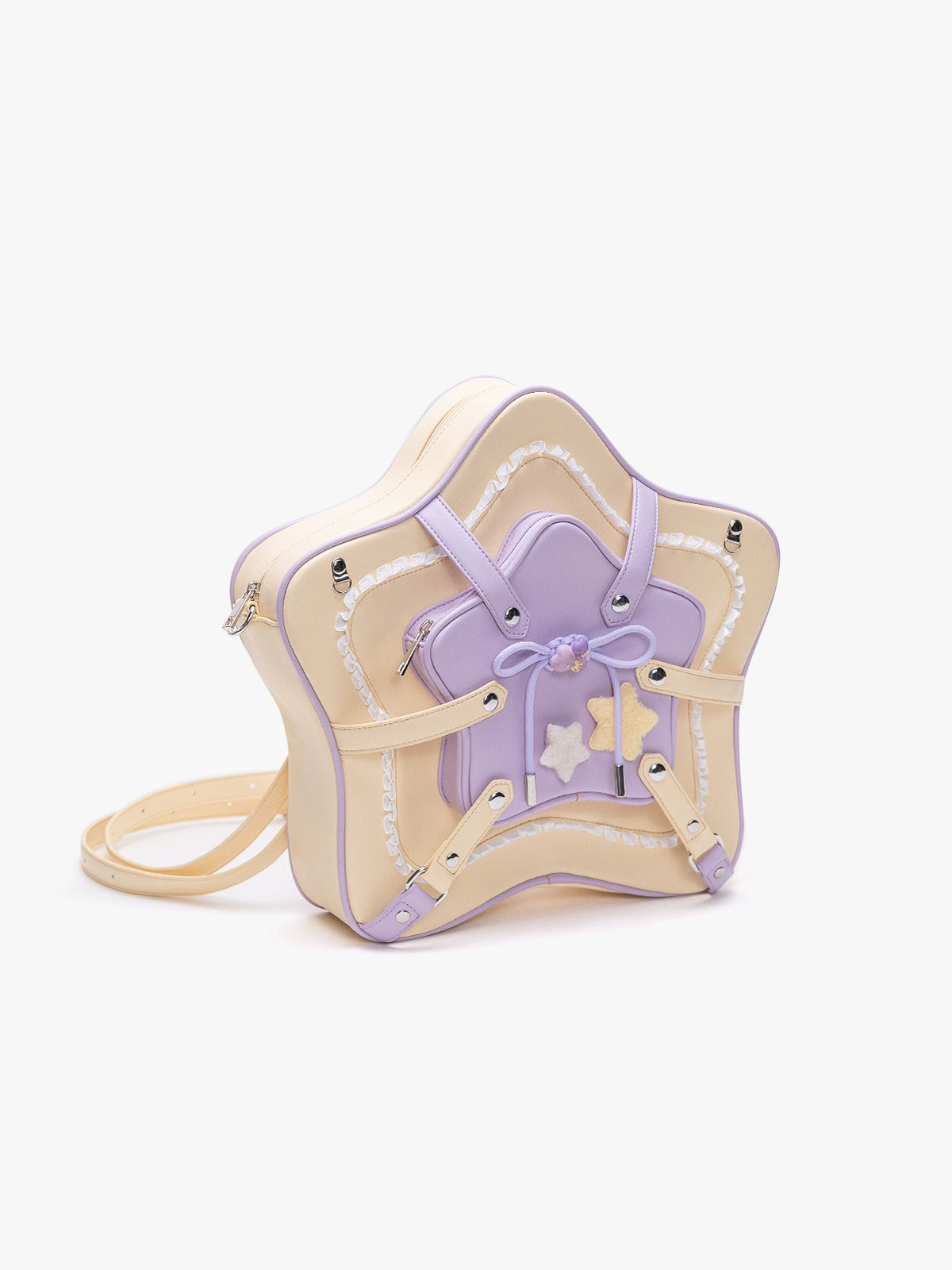 Original Cute Bow Color Block Star Bag – Display Shoulder Bag for Plushies & Charms