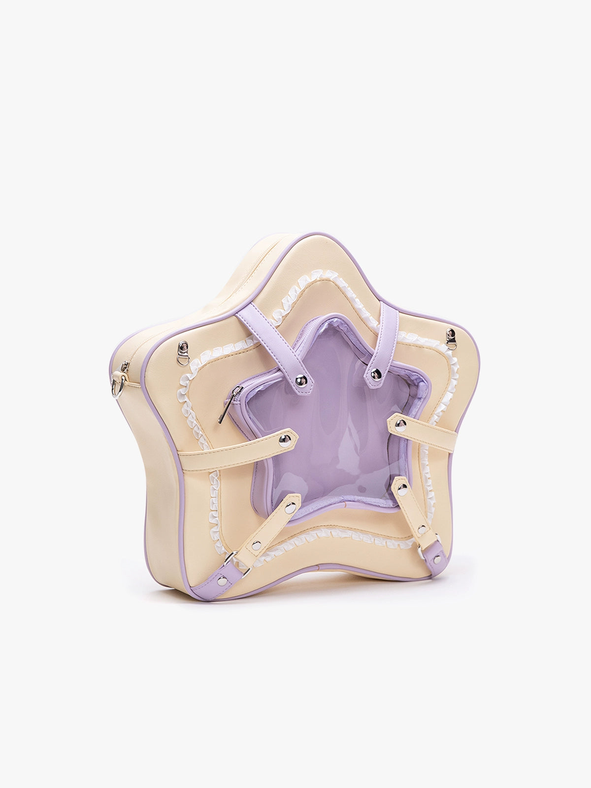 Original Cute Bow Color Block Star Bag – Display Shoulder Bag for Plushies & Charms