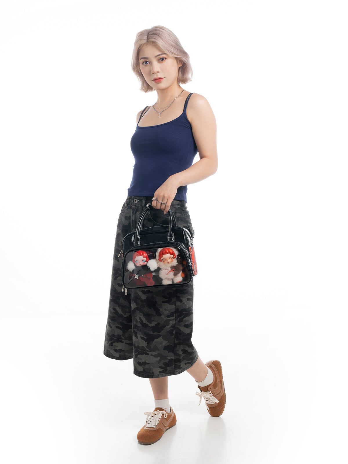 Plushies Companion Bag with Clear Display – 4-Way Convertible Square Backpack