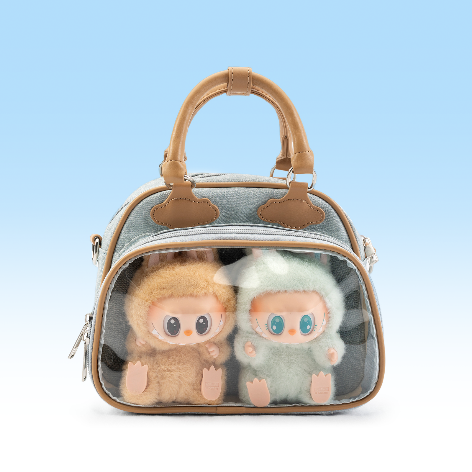 Plushies Companion Bag with Clear Display – 4-Way Convertible Square Backpack