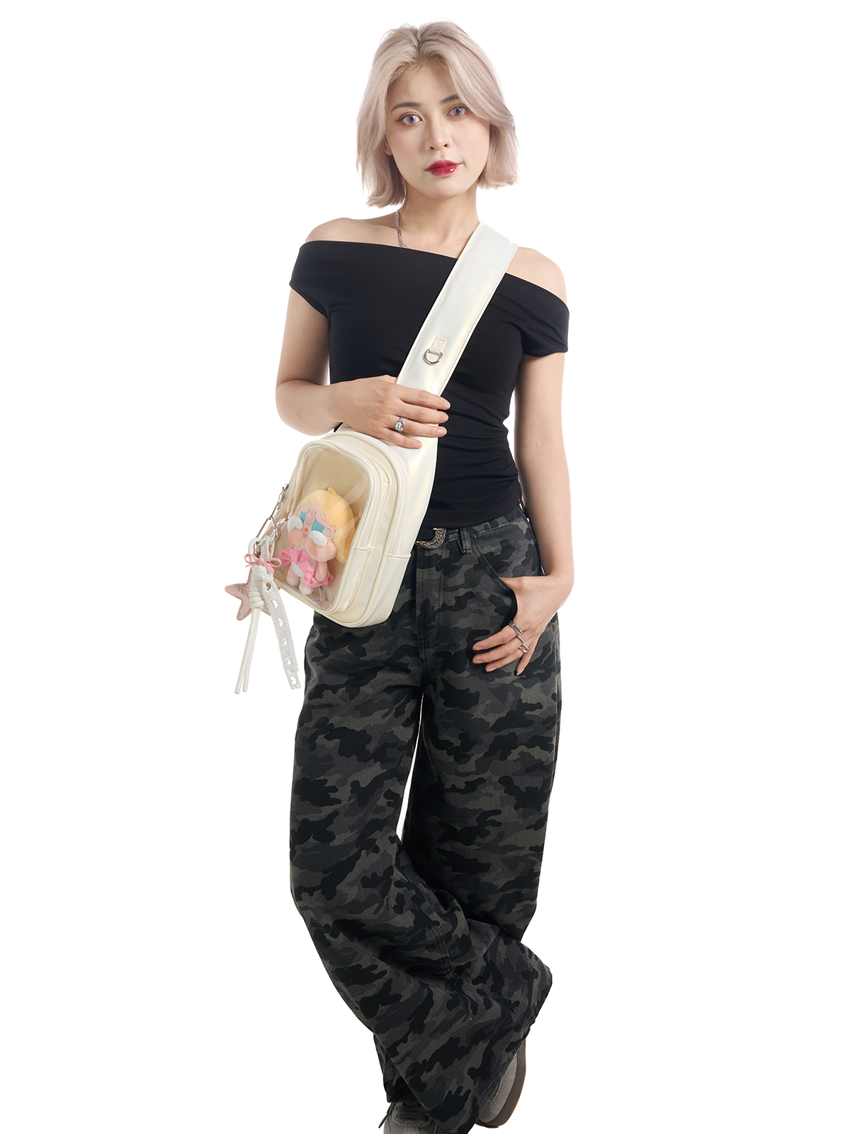 Plushies Companion Bag with Clear Display – Convertible for Crossbody & Shoulder Carry