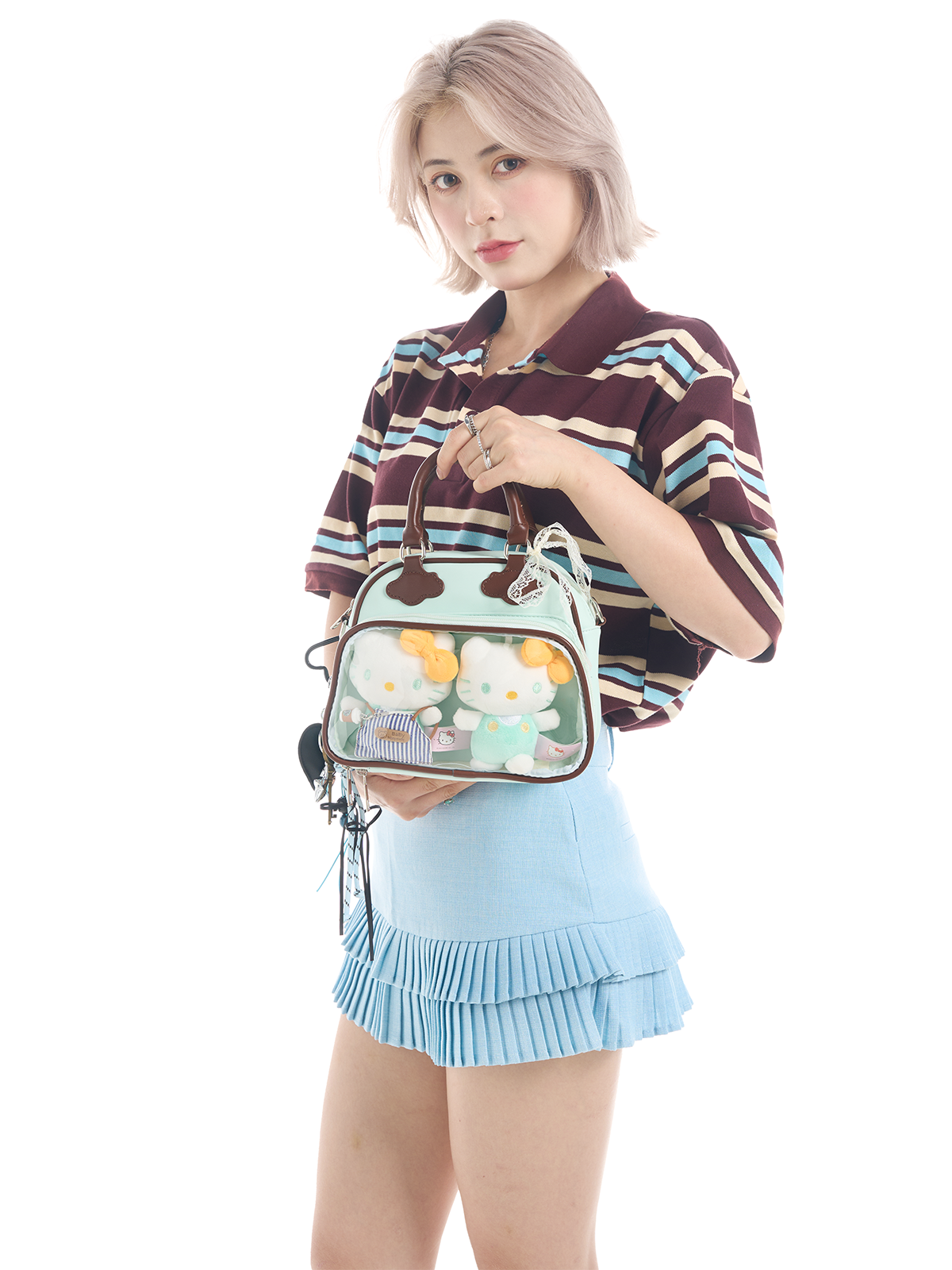 Plushies Companion Bag with Clear Display – 4-Way Convertible Square Backpack