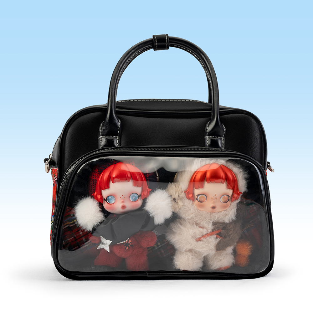 Plushies Companion Bag with Clear Display – 4-Way Convertible Square Backpack