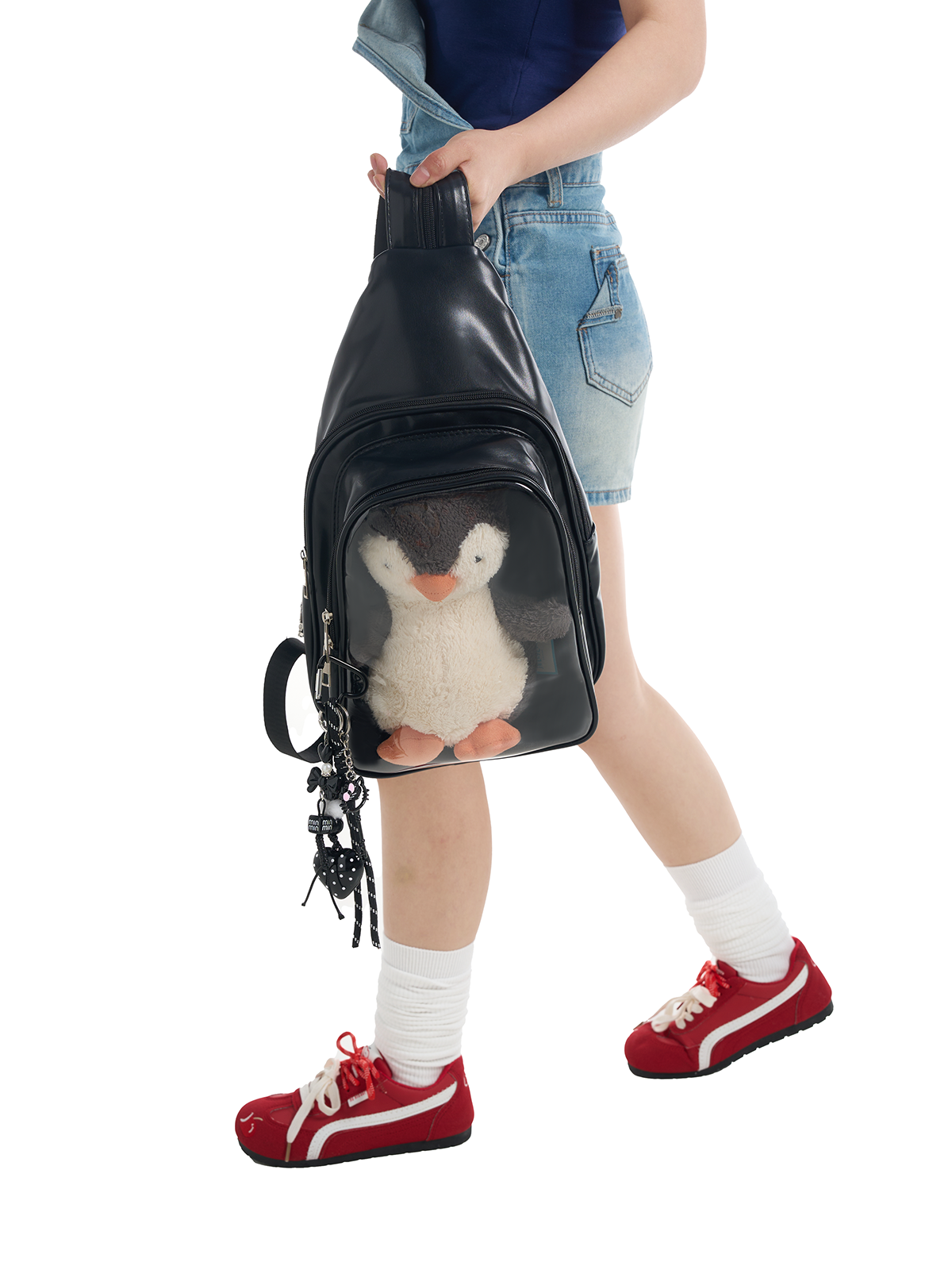 Large Plushies Companion Bag with Clear Display – Convertible for Backpack, Crossbody & Shoulder Carry