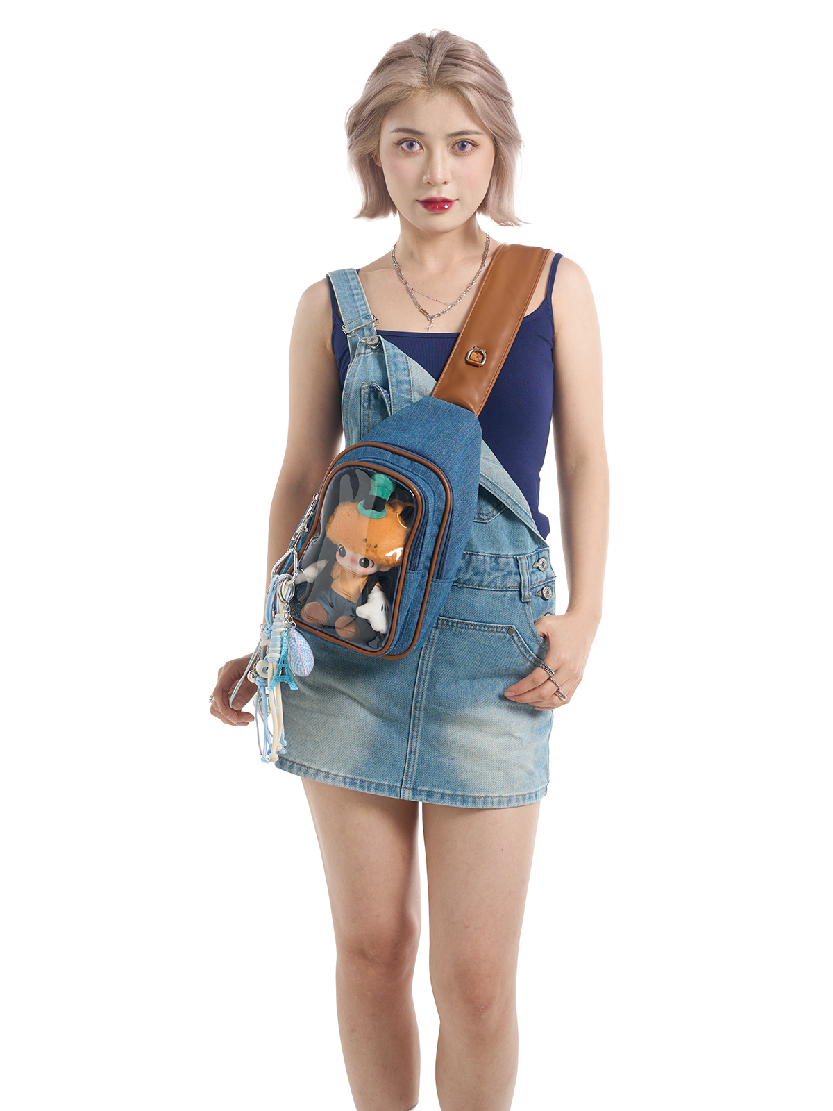 Plushies Companion Bag with Clear Display – Convertible for Crossbody & Shoulder Carry