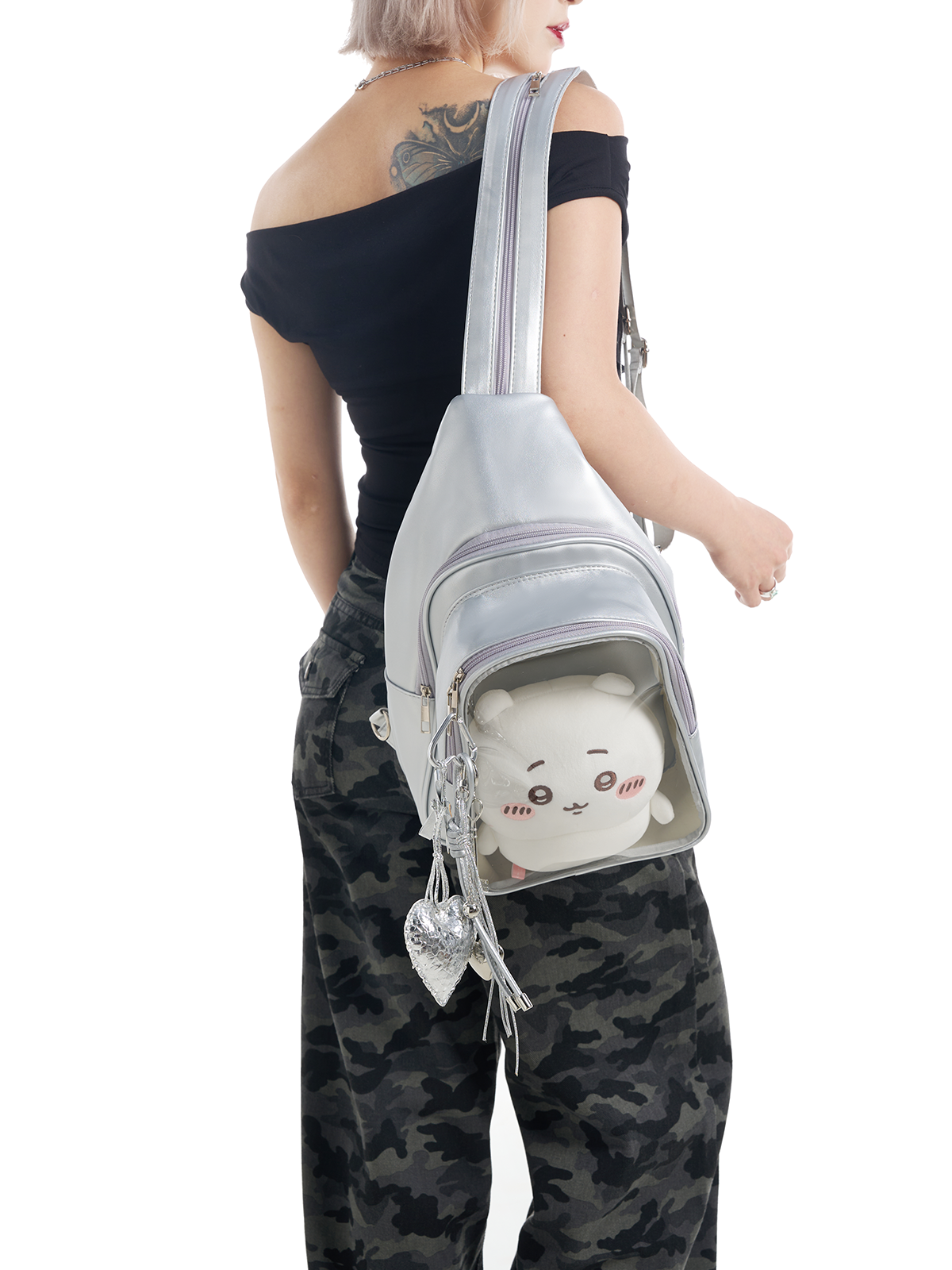 Large Plushies Companion Bag with Clear Display – Convertible for Backpack, Crossbody & Shoulder Carry