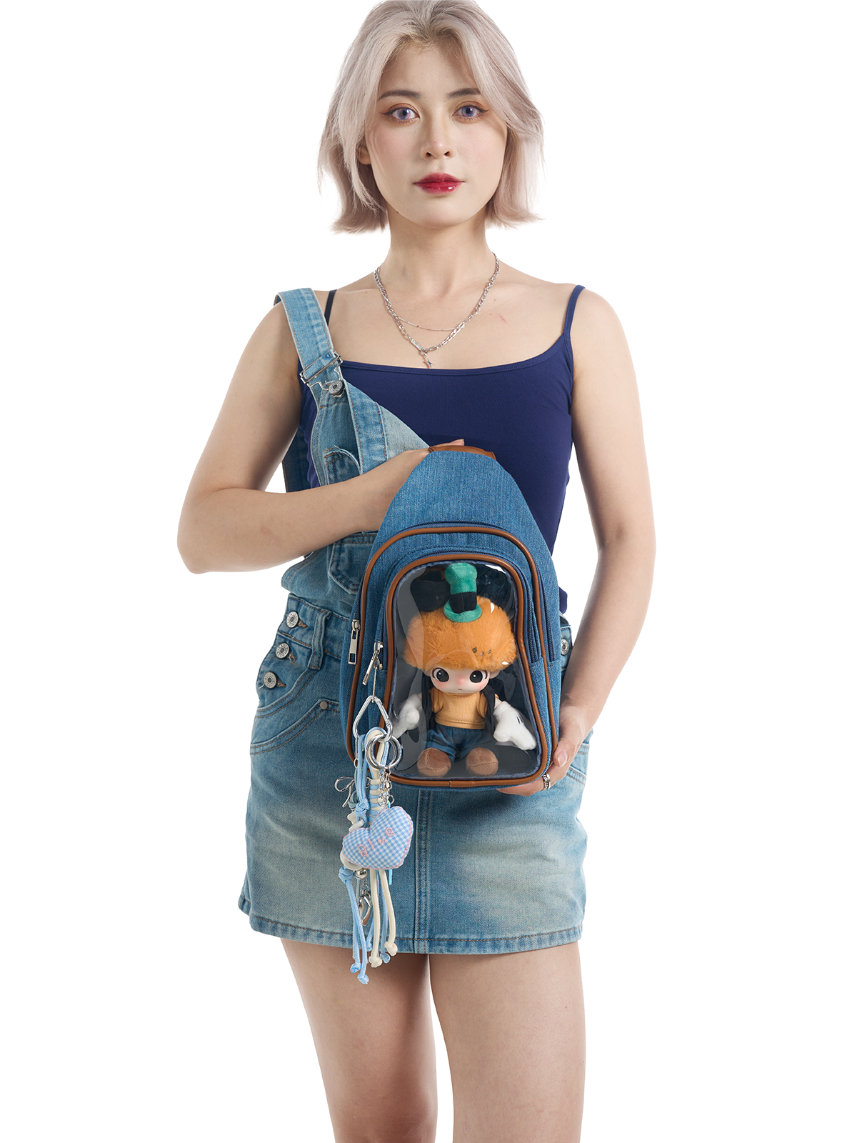 Plushies Companion Bag with Clear Display – Convertible for Crossbody & Shoulder Carry