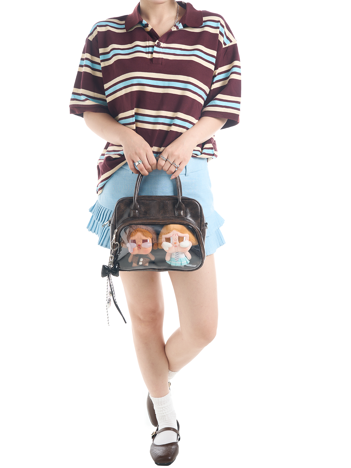 Plushies Companion Bag with Clear Display – 4-Way Convertible Square Backpack