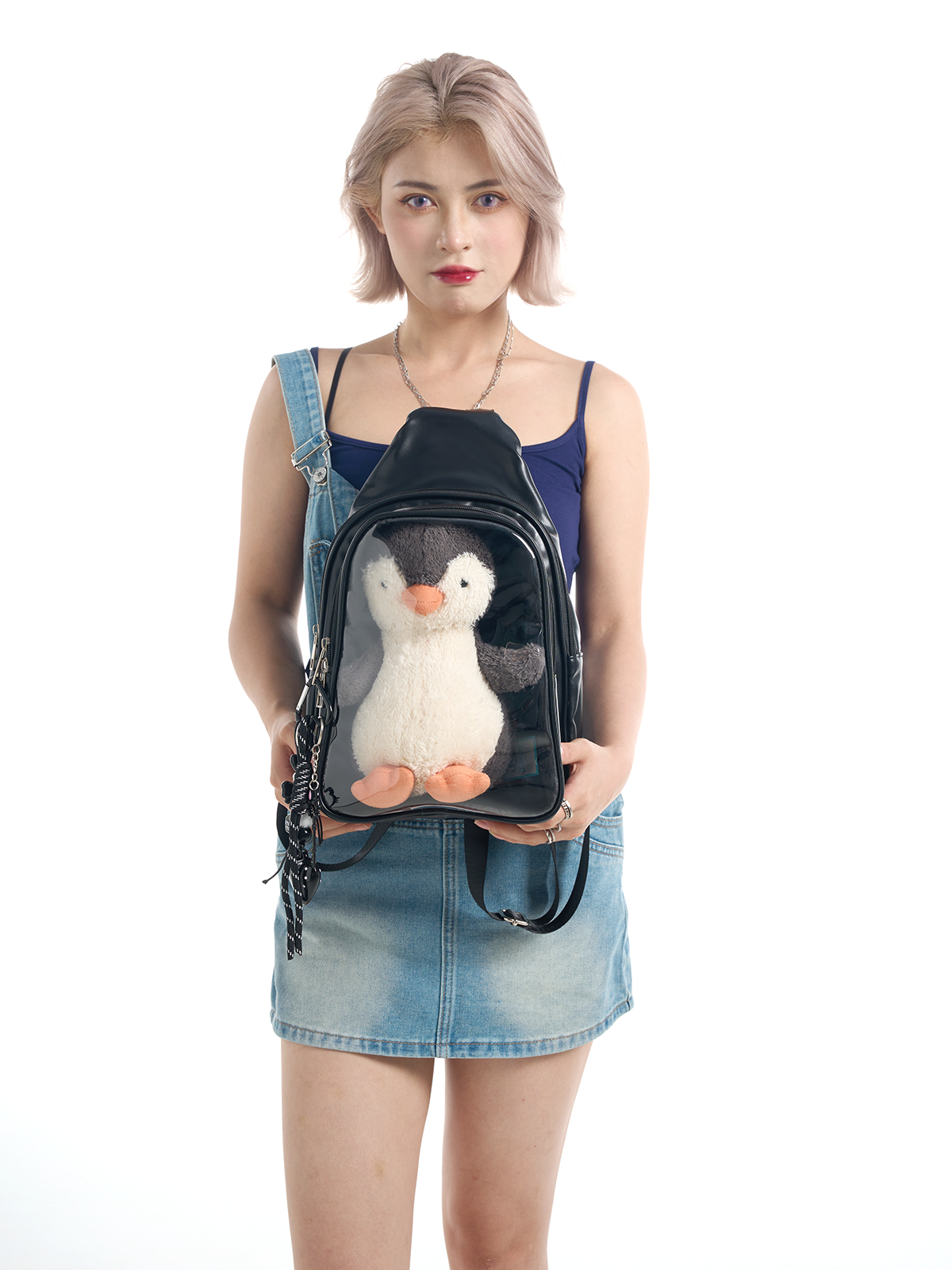 Large Plushies Companion Bag with Clear Display – Convertible for Backpack, Crossbody & Shoulder Carry
