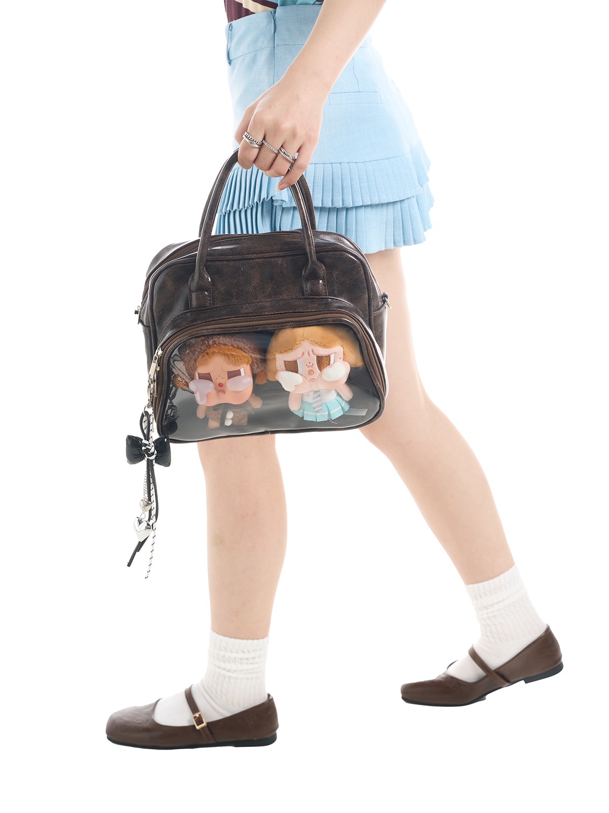 Plushies Companion Bag with Clear Display – 4-Way Convertible Square Backpack