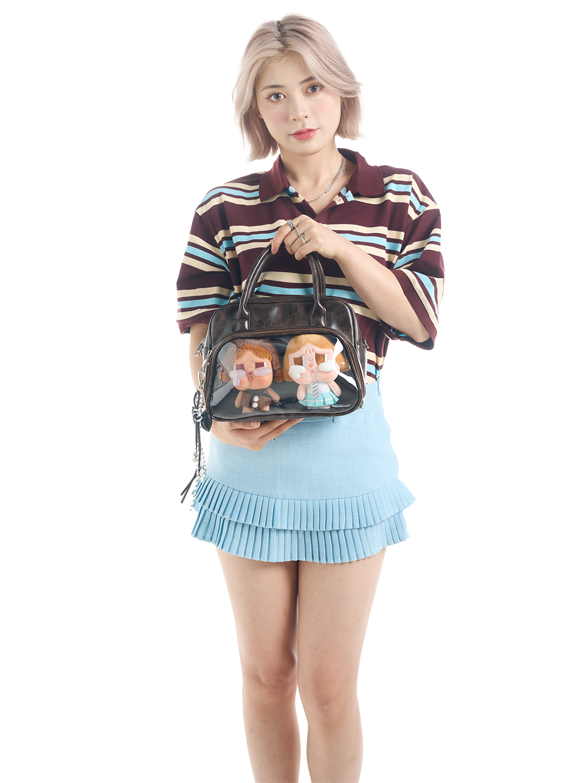 Plushies Companion Bag with Clear Display – 4-Way Convertible Square Backpack